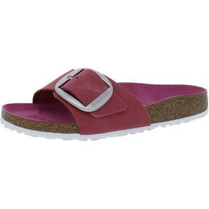 Birkenstock Womens Madrid Big Buckle Pink Suede Cork Slide Sandals Shoes NWT
